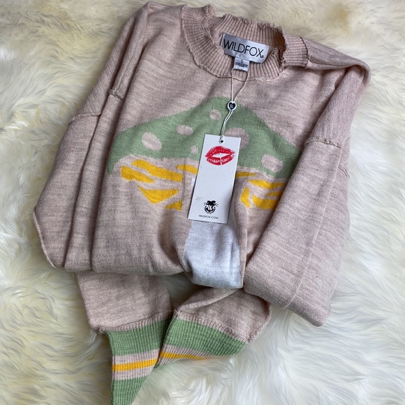 •wildfox• Magic Philo Sweater {pastel amanita muscaria} Shroom Fungi SWEATER - Picture 5 of 9